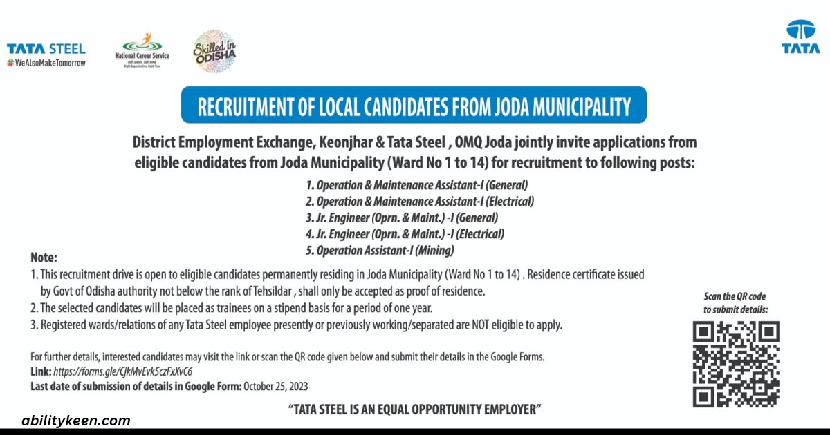 Tata Steel Job Recruitment In Joda 2023