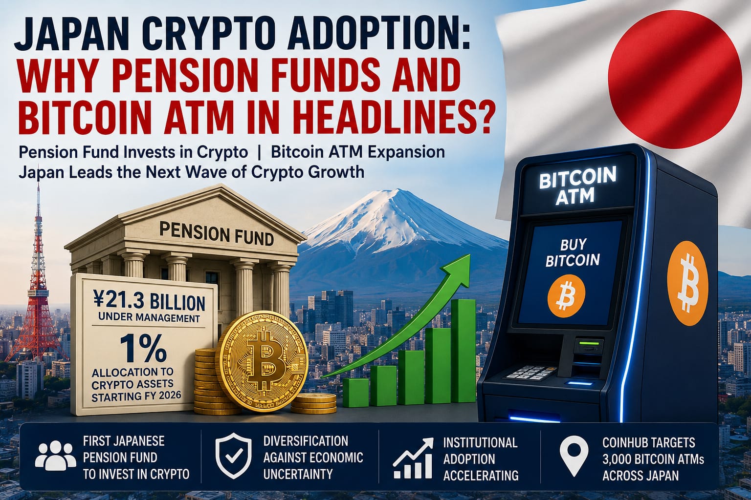 Japan Crypto Adoption Surges as Pension Fund Approves Bitcoin Investment and Crypto Market Gains Momentum