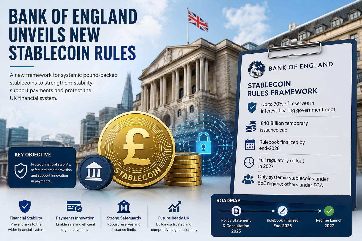 Bank of England Unveils New Stablecoin Rules, Plans Full Regulatory Rollout by 2027