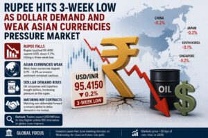 Rupee Hits Three-Week Low as Dollar Demand and Weak Asian Currencies Pressure Market