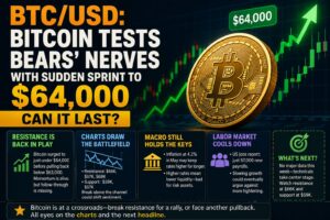 Bitcoin Price Prediction: BTC Tests $64K as Bulls Eye Higher Levels