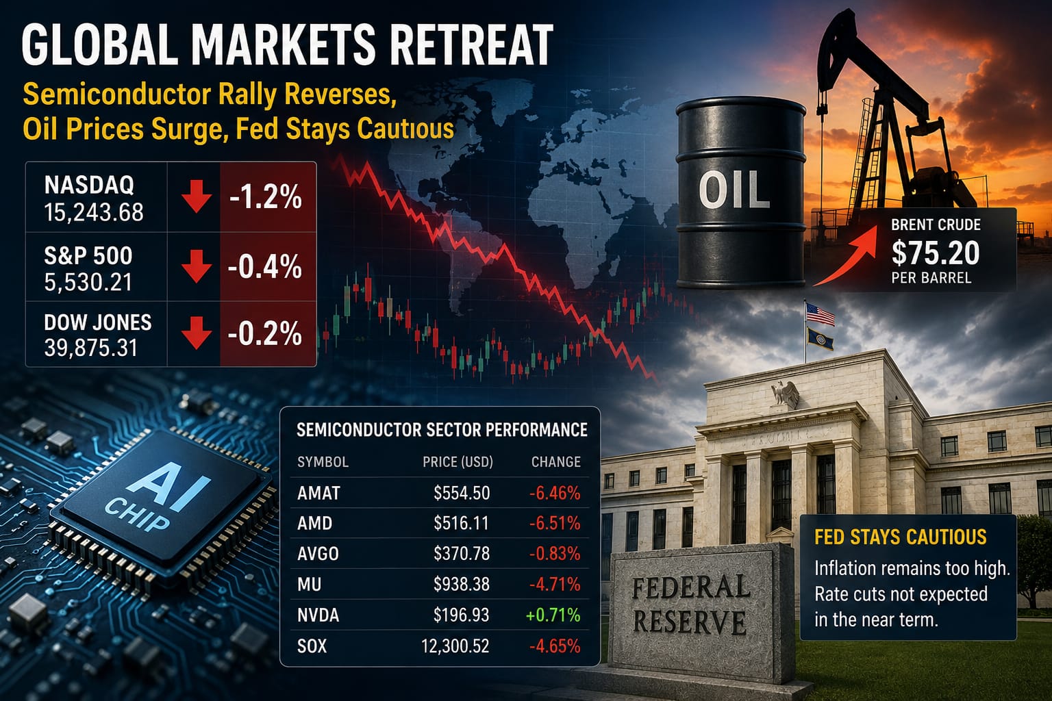 Global Markets Fall as Semiconductor Stocks Slide, Oil Prices Rise, and Fed Rate Concerns Grow in July 2026